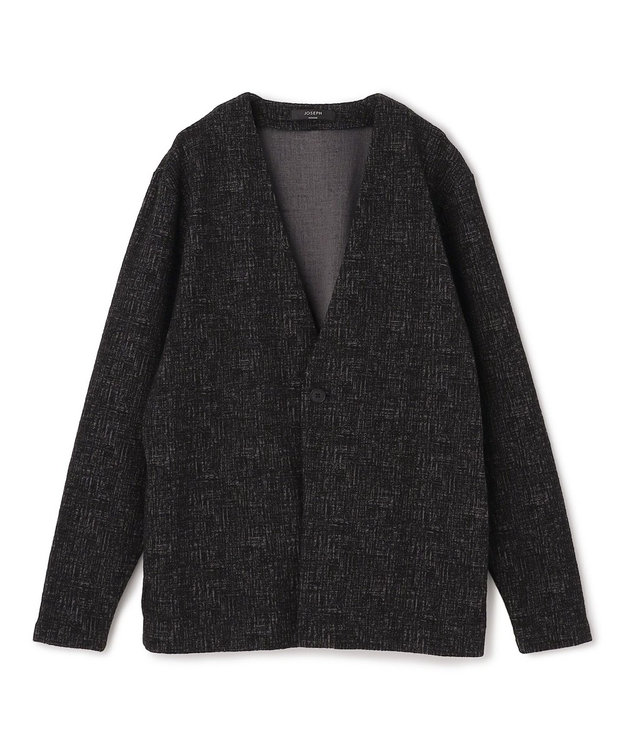 JOSEPH HOMME 【イージーケア】パフィーチェックジャージー　カーディガン グレー系