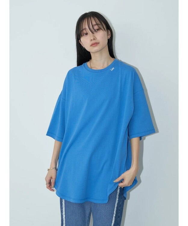 earth music&ecology Ｌｅｅ×ｅ．ｍ．ａ．ｅ　ＲＯＵＮＤＨＥＭ　ＴＥＥ Blue