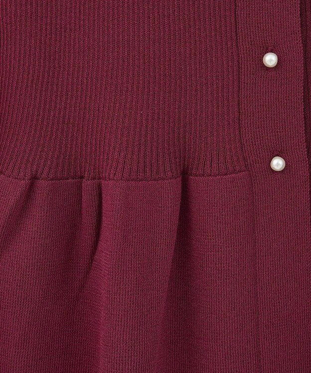 earth music&ecology 【接触冷感】ペプラムニットカーディガン Bordeaux