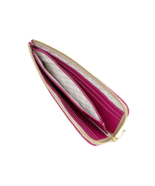 IBIZA クラシカ　L字ファスナー長財布 ダークピンク