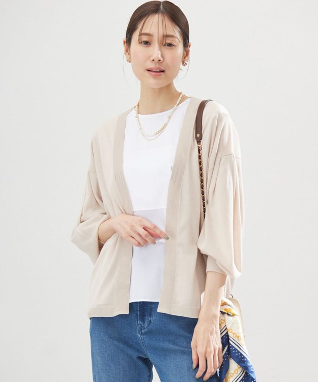 組曲 L シアーニットドルマンカーディガン ベージュ系