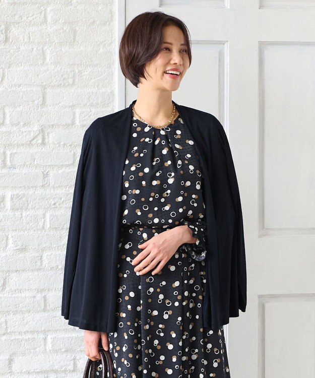 自由区 【好評につき新色追加・接触冷感・UVカット・洗える・XSサイズあり】ハンディカーディガン ミドル丈 (新色）ネイビー系