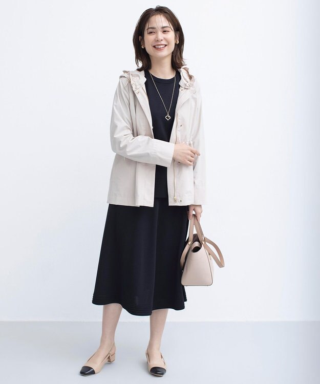 組曲 L 【フード取り外し可】2WAYショート丈ライトアウター ベージュ系