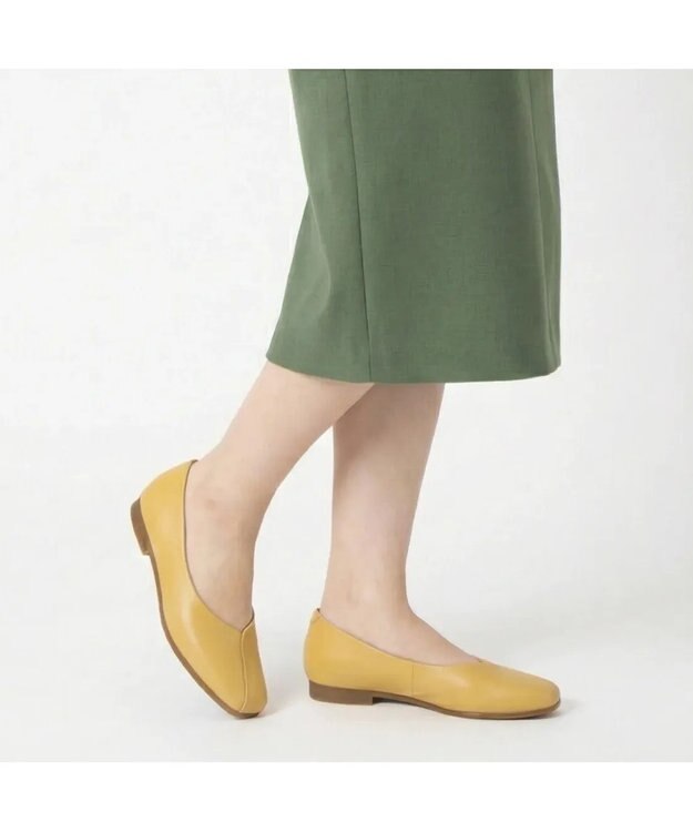 ing <ing>【WEB限定】スクエアトゥフラットシューズ イエロー