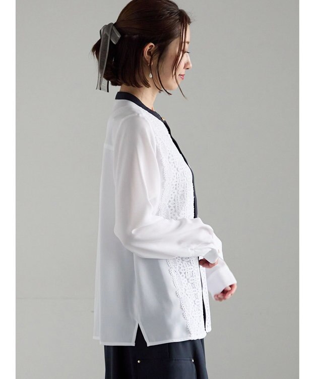 Te chichi 【WEB限定カラーあり】フロントレースブラウス オフホワイト