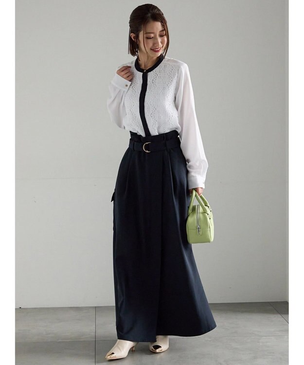 Te chichi 【WEB限定カラーあり】フロントレースブラウス オフホワイト