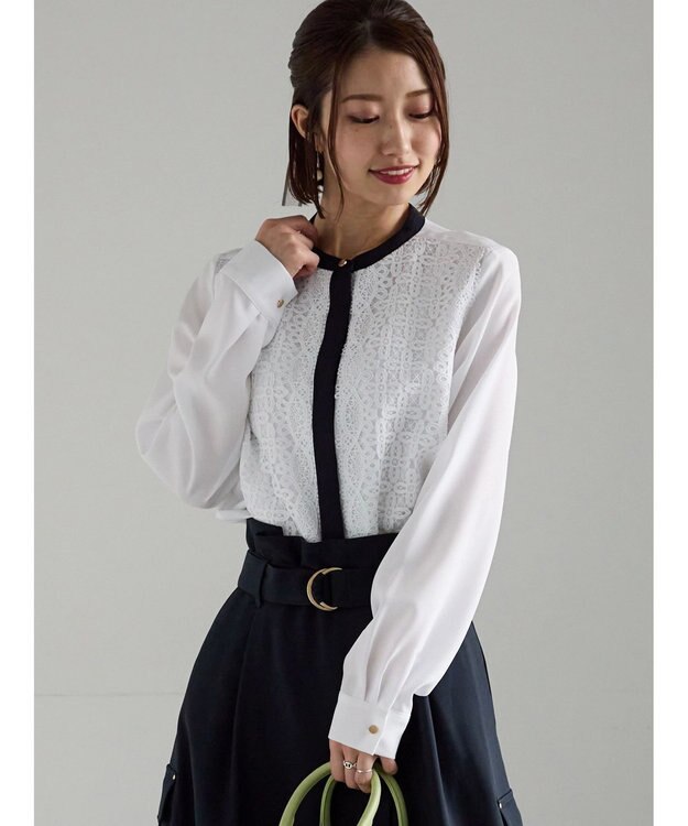 Te chichi 【WEB限定カラーあり】フロントレースブラウス オフホワイト