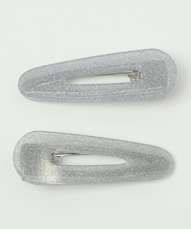 WEGO Lアクリルラメクリップ グレー