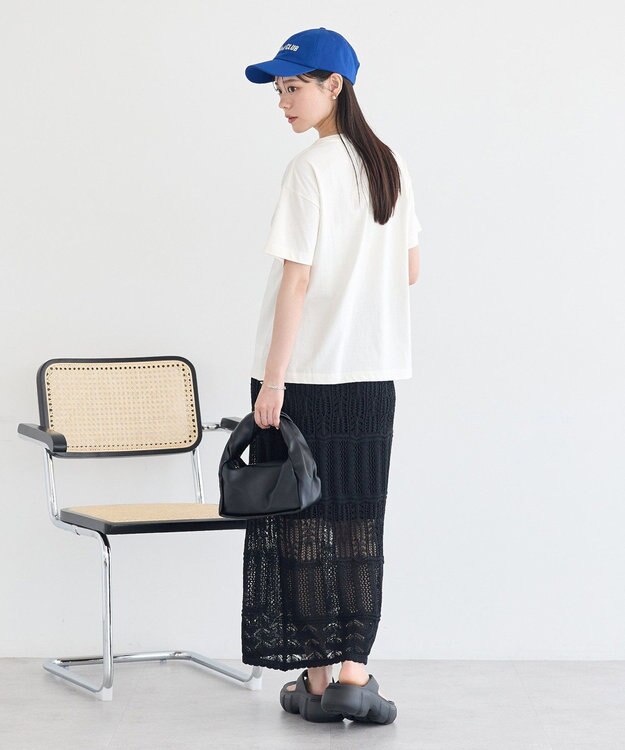 earth music&ecology シャーリングロゴTシャツ Off White