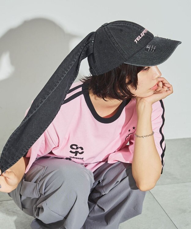 WEGO うさ耳デニムキャップ ブラックその他