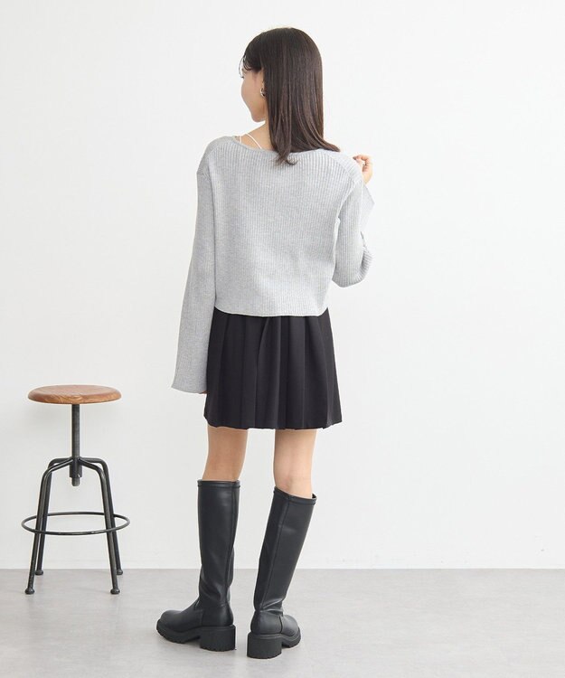 earth music&ecology ダブルジップニットカーディガン Gray Mixture