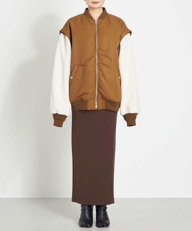 NAVE ボアスリーブ 2WAY MA-1 EC限定色キャメル系