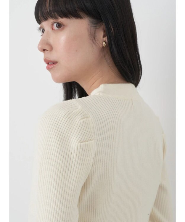 earth music&ecology シアードッキングニットプルオーバー Ivory