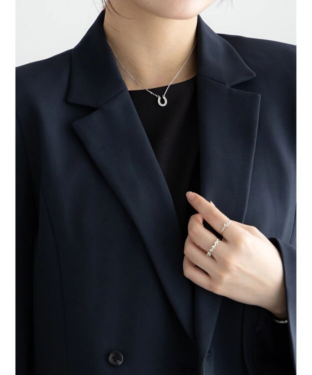 Te chichi フレア袖クロップトテーラードジャケット【AOYAMA FASHION ASSOCIATION × Te chichi】 ネイビー