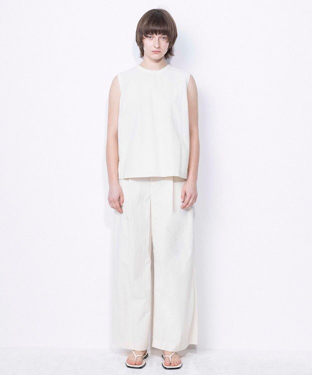 NAVE 【ReNAVE・洗える/撥水加工/接触冷感/UVケア/セットアップ】ナイロンタスラン ワイドパンツ アイボリー系