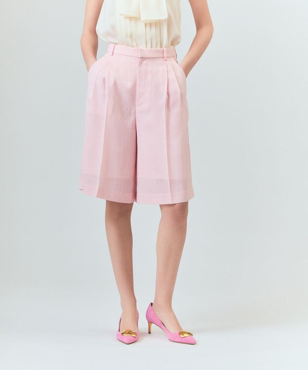 GRACE CONTINENTAL リネンライクシアーパンツ ピンク