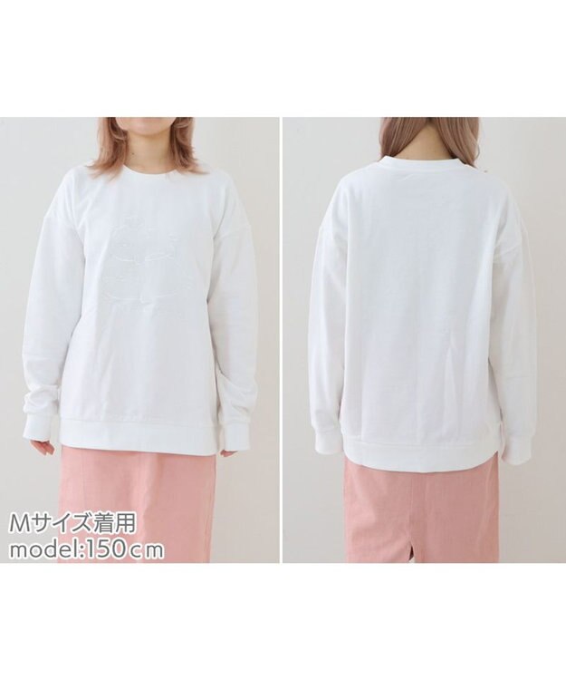 Mother garden しろたん＆らっこいぬ 白刺繍トレーナー《オフホワイト》 S / M / L / XL -