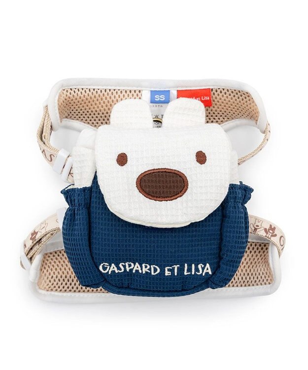 PET PARADISE リサとガスパール リサ顔リュック付き ハーネス ＳＳ ネイビー