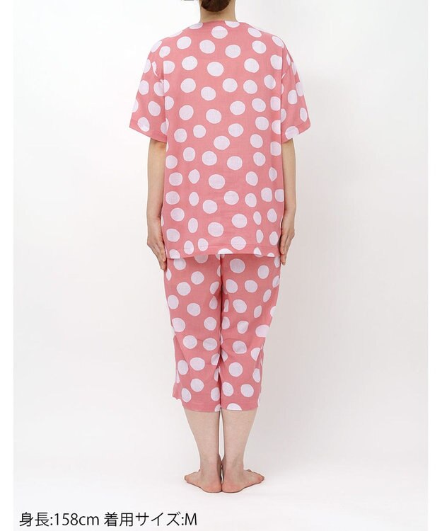 ワコール／睡眠科学 パジャマ 【SOU・SOU（R）】 綿100%(本体) 高島ちぢみ（R） 5分袖 半袖 7分丈 レディース YDT123 睡眠科学／ワコール ピンク