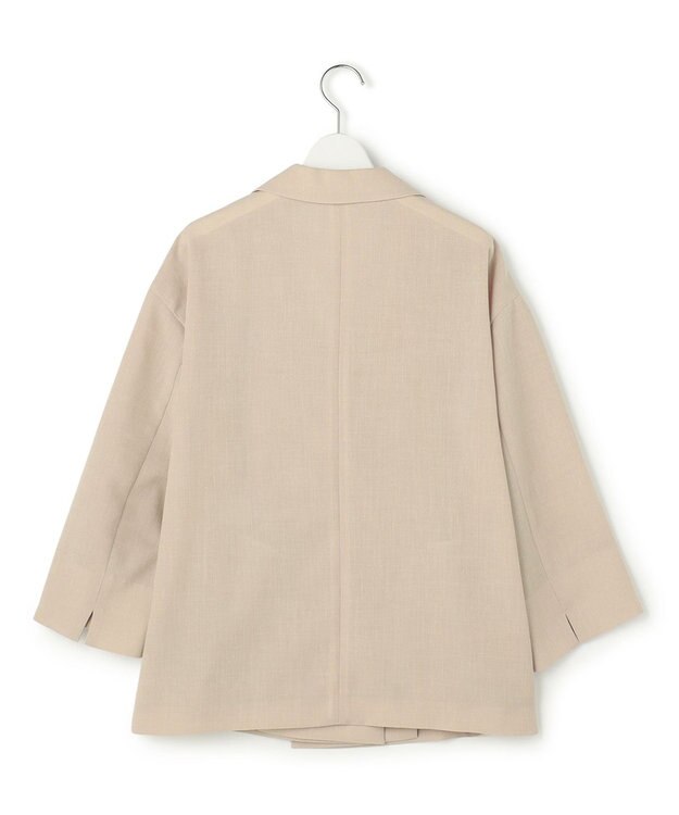 ICB ドライアセテートスラブ 8分袖ジャケット サンドベージュ