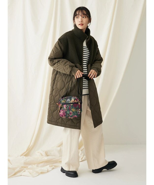 CRAFT STANDARD BOUTIQUE ボア＆キルティングスタンドコート Khaki