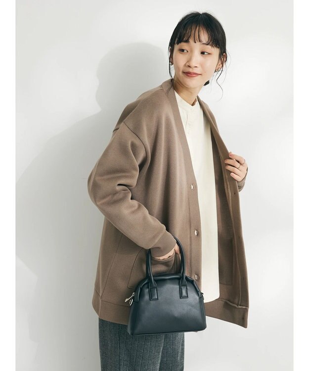 CRAFT STANDARD BOUTIQUE ニットフリースＶネックカーディガン Brown