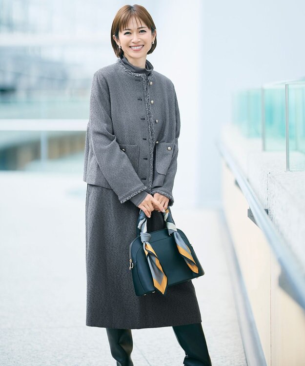 自由区 L 【SHIHOさん着用】ブライトリングツイード ジャケット スレート