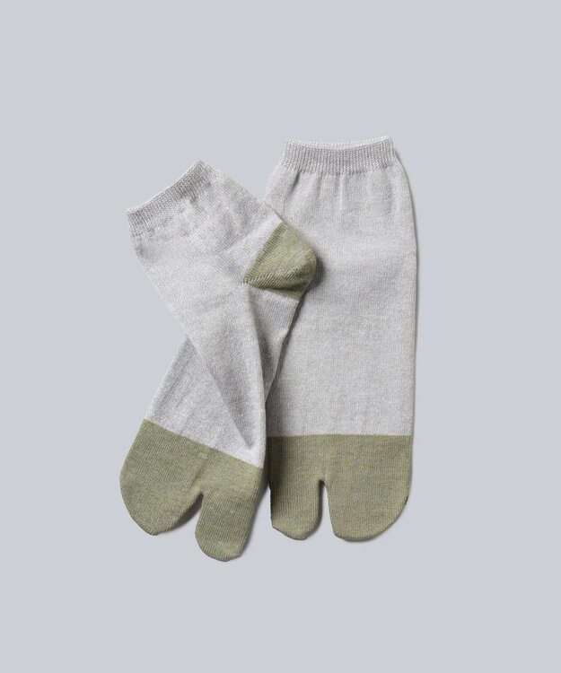 WHITE MAILS 【UNISEX】PAPER COLOR BLOCK TABI ANKLE ソックス グレー