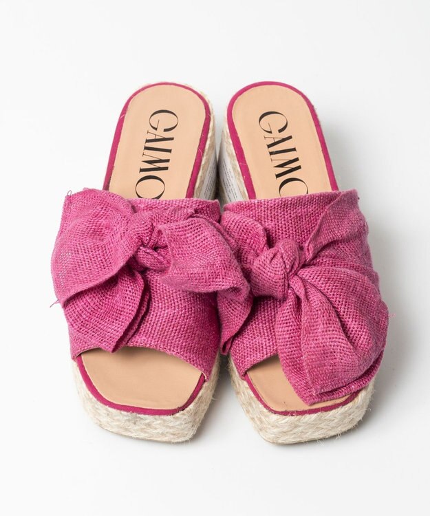gaimo 【GAIMO/ガイモ】リネンリボン付きジュート厚底サンダル/CELIA-RS ピンク