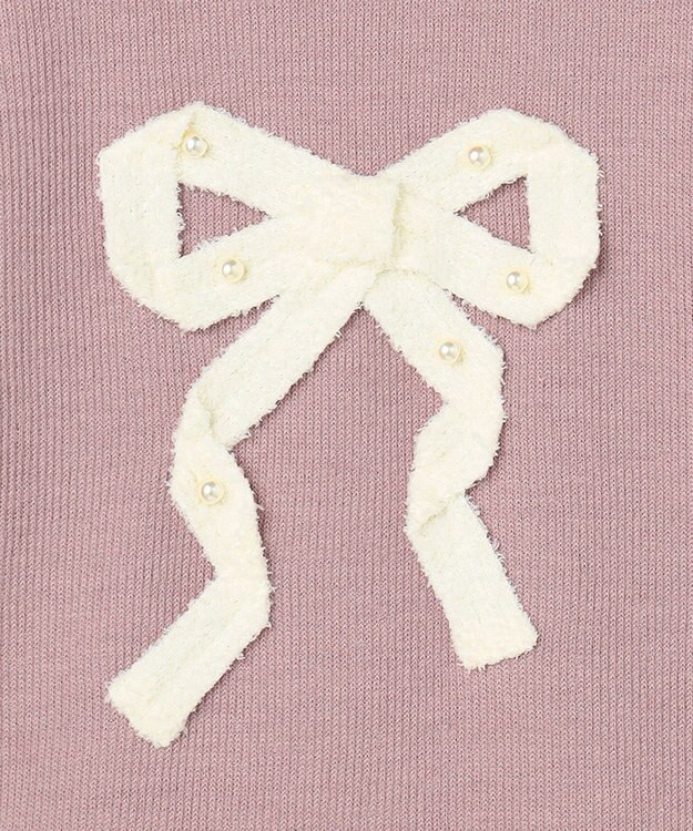 ANY KIDS リボン ニットソー トレーナー ピンク