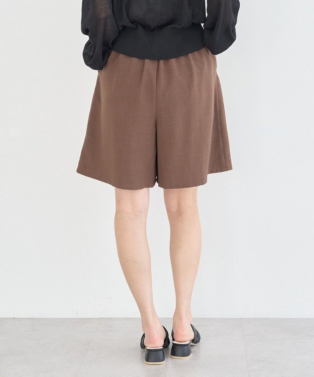 earth music&ecology 【セットアップ対応】ウエストリボンバミューダパンツ Brown