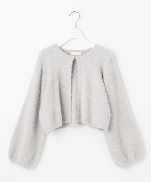 ANY SIS S 【洗える】フェザーボレロ カーディガン ライトグレー