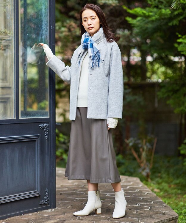 J.PRESS LADIES 【WEB限定・洗える】BARTOLOZZI ポリエステルレザーII スカート ブラウン系