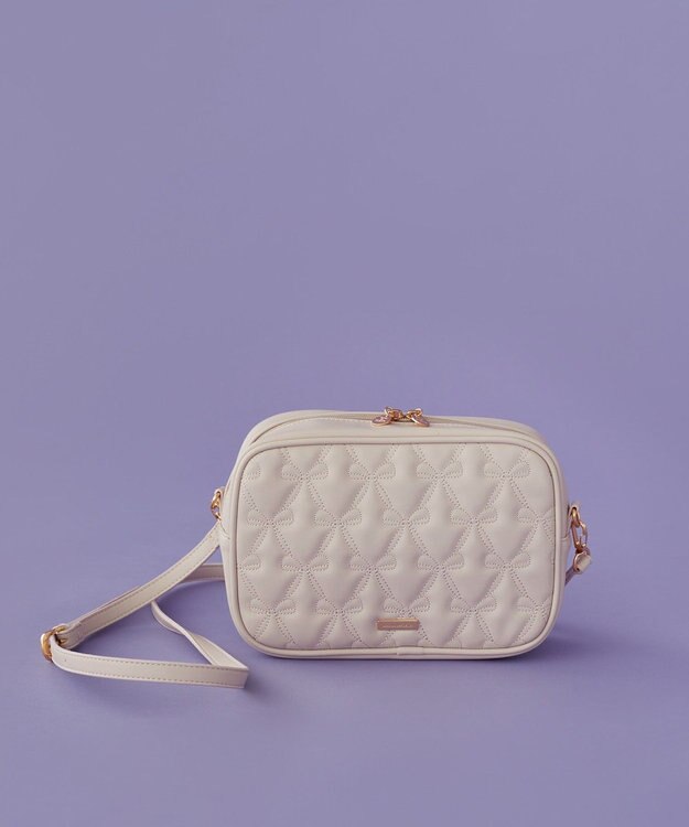 Maison de FLEUR リボンキルティングスクエアポシェット Light Pink