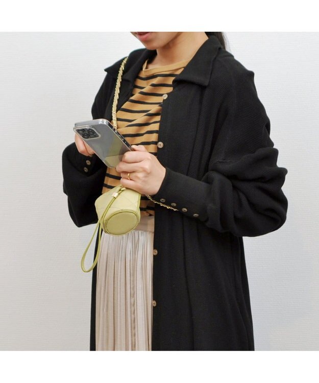 UNBILLION cachecache キルティングポーチ付きスマホストラップセット グリーン