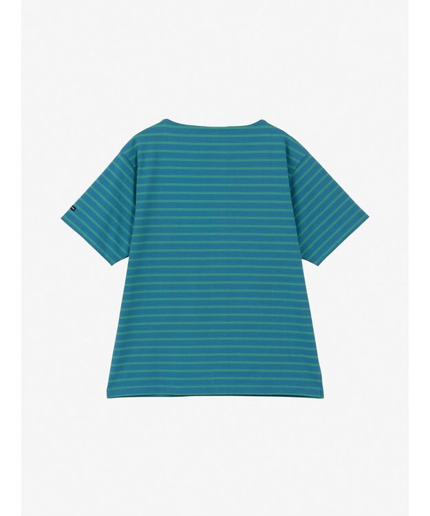 HELLY HANSEN 【速乾・UVカット・抗菌防臭】ショートスリーブ HH マリンボーダーティー ブルージェイ×アクアグリーン