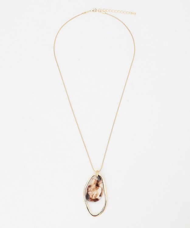 ANY 【WEB限定】オパール風モチーフネックレス ブラウン