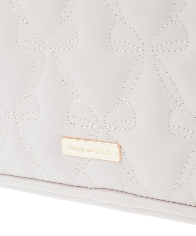 Maison de FLEUR リボンキルティングスクエアポシェット Light Pink
