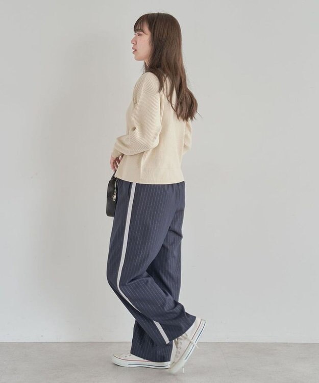 Green Parks ＺＩＰ付きニットカーディガン Ivory