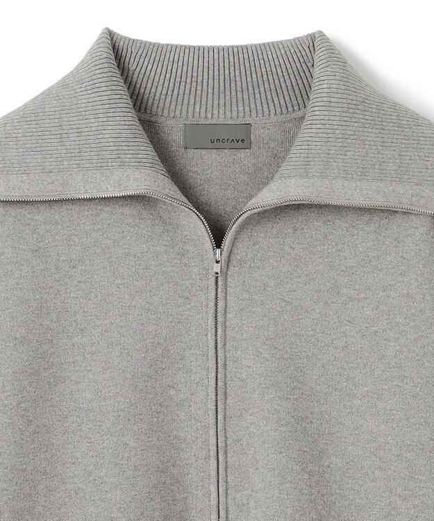uncrave カシミヤブレンドニット ジップアップブルゾン グレー