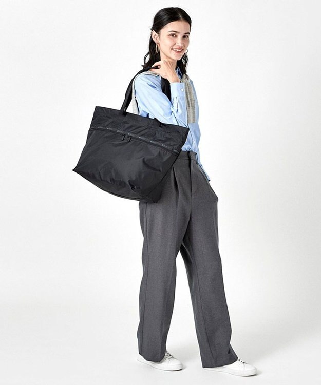 LeSportsac CARLIN ZIP TOP TOTE BAG/リサイクルドブラックJP リサイクルドブラックJP