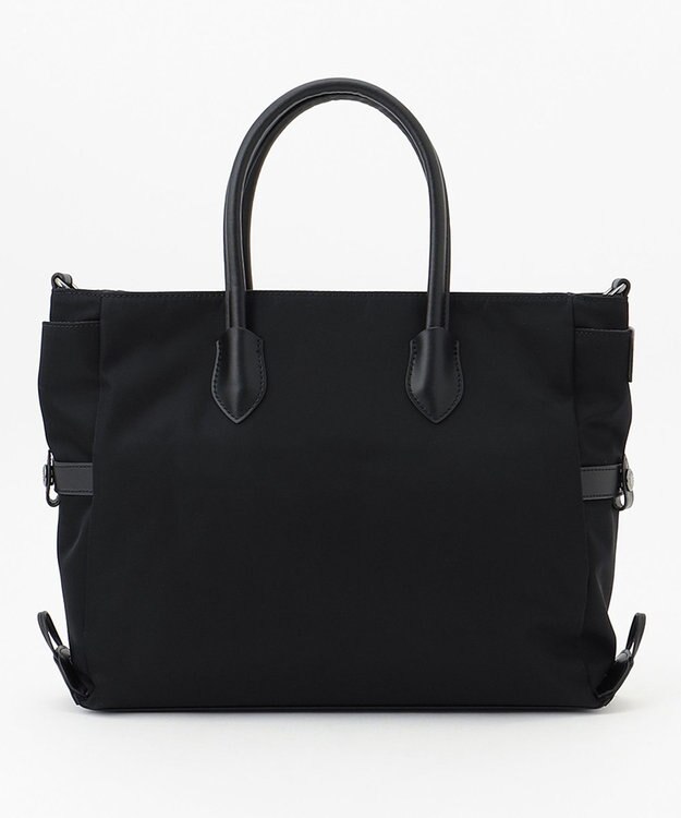 Y'SACCS ナイロン×リサイクルレザー　ホック2WAYトート　Sサイズ ブラック