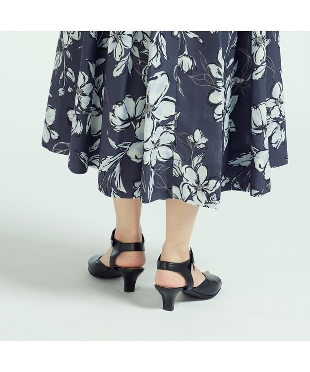 ASICS WALKING ペダラ ヒールサンダル 2E 5.0cmヒール ブラック系