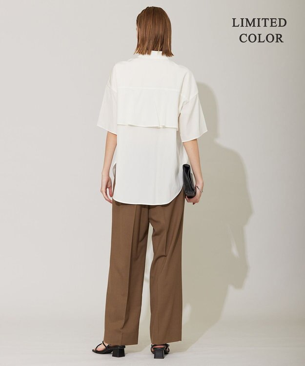 ICB 【WEB限定カラーあり・洗える】ラッフルデザインシャツ オフホワイト系［WEB限定］