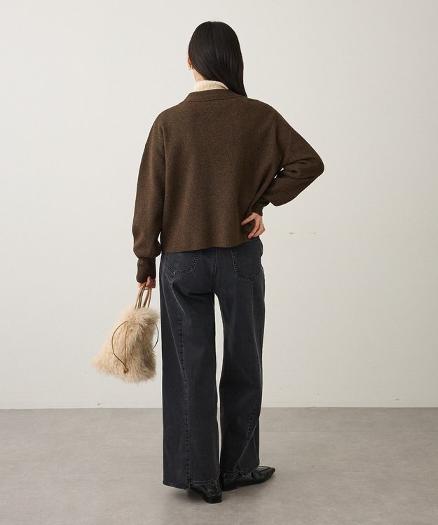 CRAFT STANDARD BOUTIQUE 深Vネックニットプルオーバー Brown