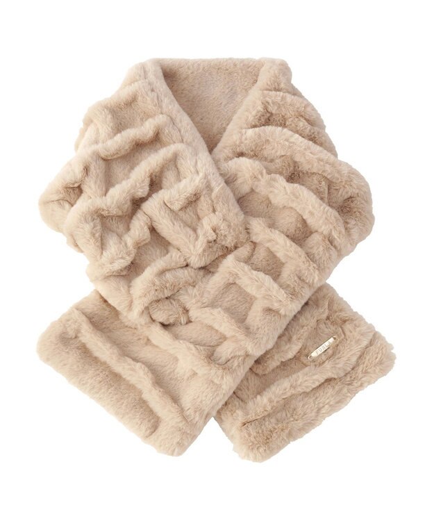 MOONBAT FURLA フェイクファーウェイビーマフラー ベージュ