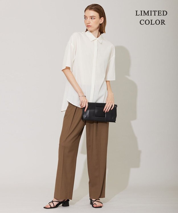 ICB 【WEB限定カラーあり・洗える】ラッフルデザインシャツ オフホワイト系［WEB限定］