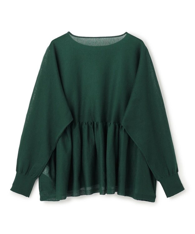 UNFILO シアー ペプラムニット グリーン