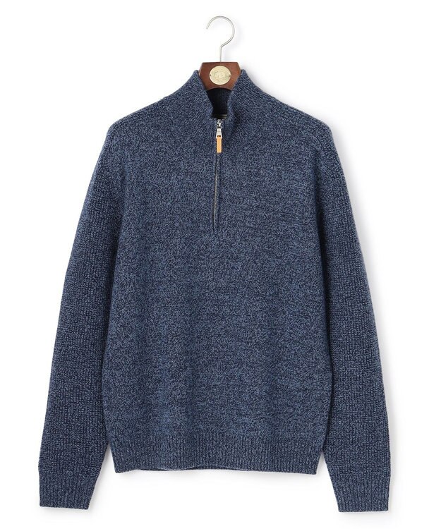 J.PRESS MEN ウール×カシミヤの上質素材【Cash Lamb's Wool】ハーフジップ ニット_25年モデル ネイビー系
