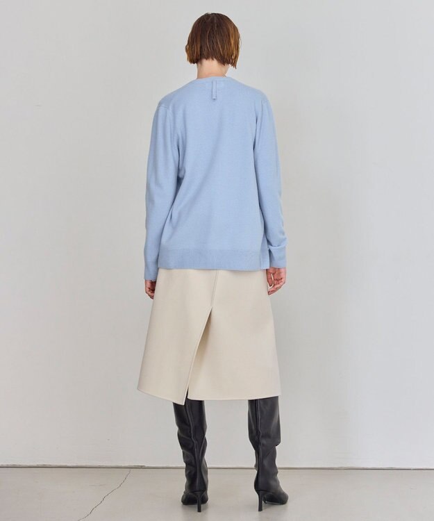 BEIGE， 【WEB限定・洗える】ALSACE / パール釦ウールニットカーディガン Sax